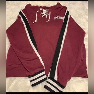 PINK Sweater Knit Pullover Hoodie